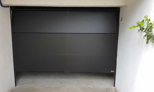 Porte garage sectionnelle noir sable bois colombes